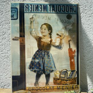 Plaque Publicitaire en Tôle émaillée Chocolat Menier – Reproduction 2006