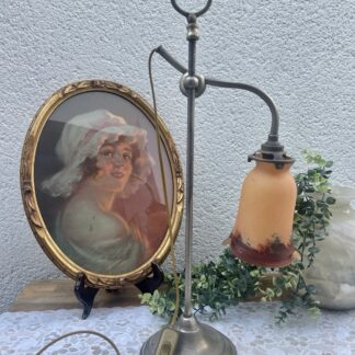 Lampe Col De Cygne de Bureau de Chevet Art Déco Tulipe Signée Cochelin France