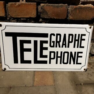 plaque emaillee ancienne « TELEGRAPHE TELEPHONE » radio TSF - 26* 45 Cm