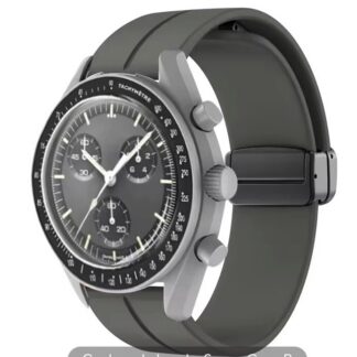 Bracelet silicone Gris Space Grey 20mm Moonswatch & Omega Speedmaster !!