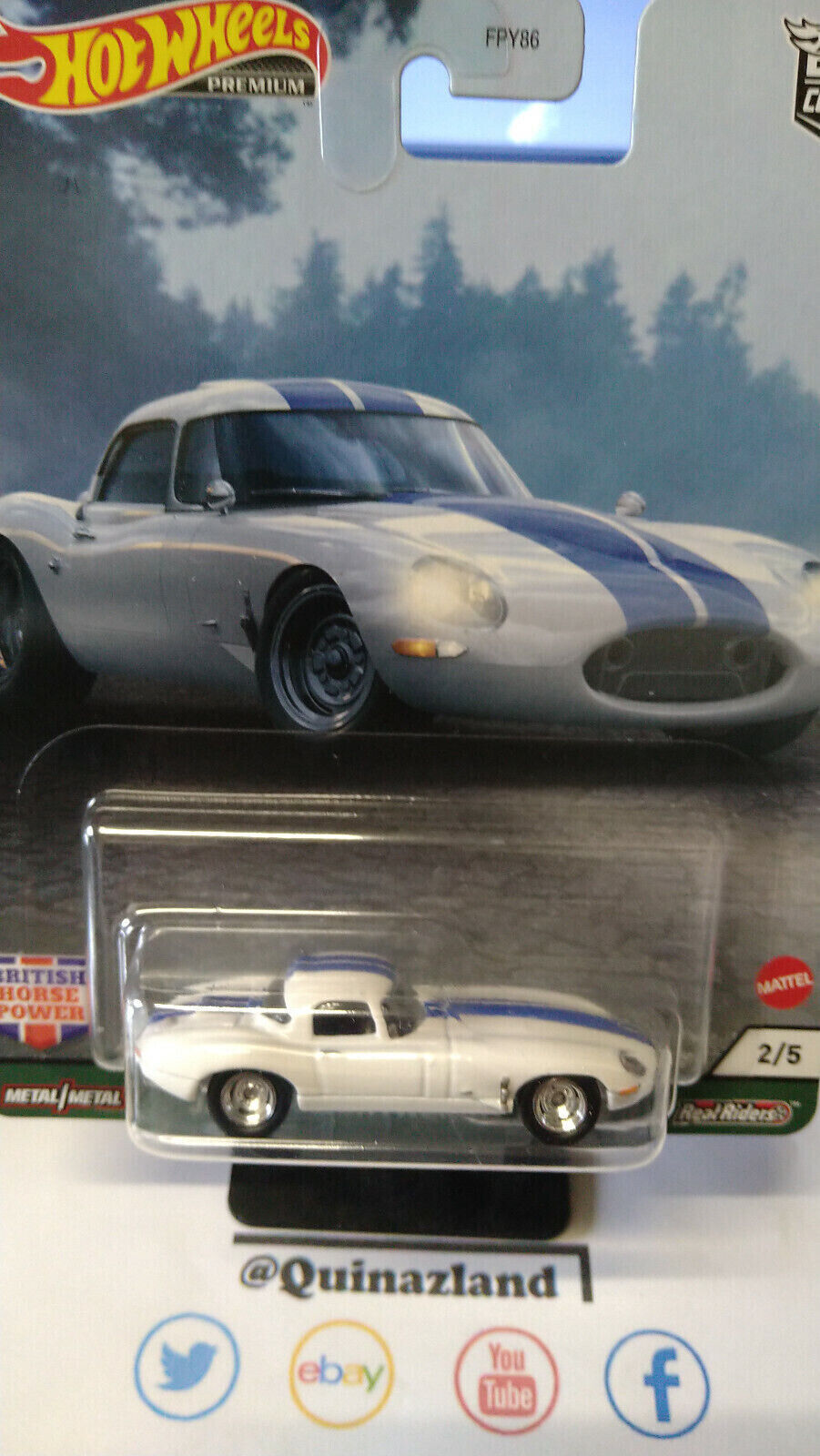 Hot Wheels British horse power Jaguar lightweight e-type (NG144)