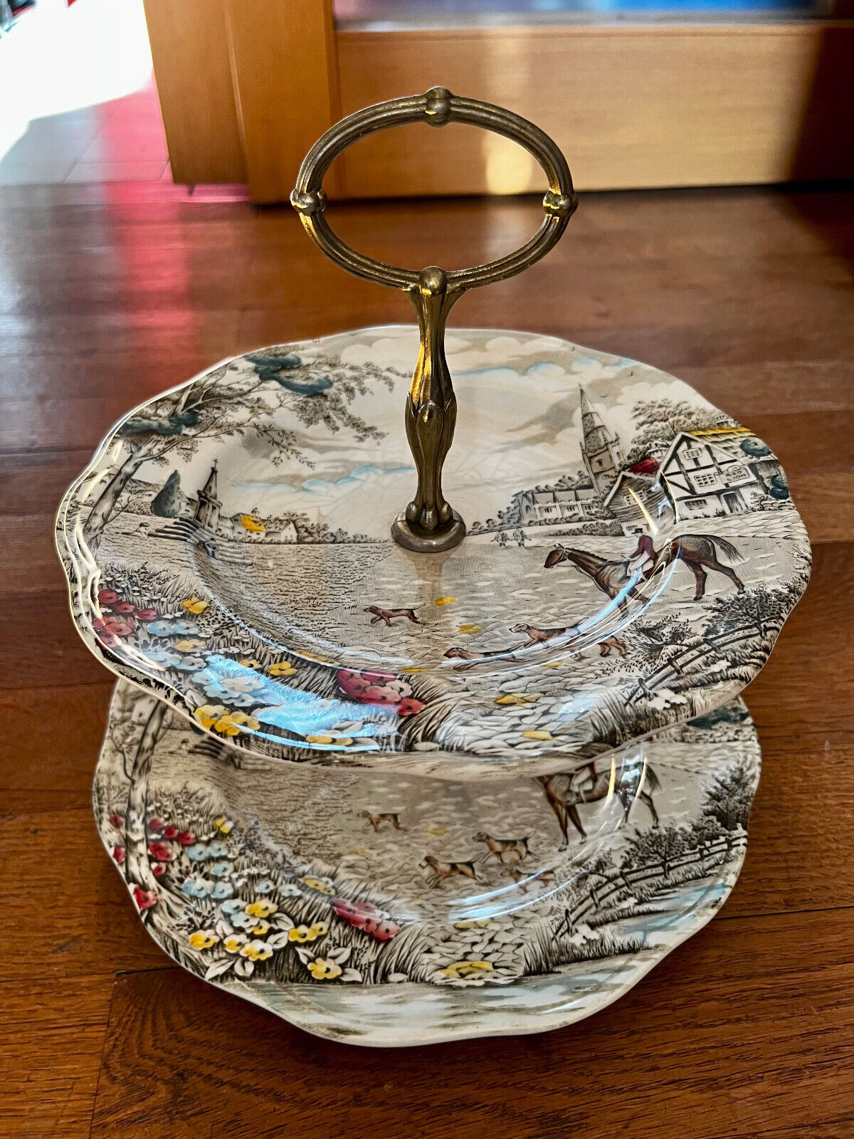 Présentoir a gateaux vintage British Anchor - Village Green - Est 1884