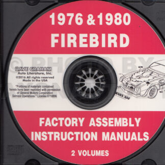 Manuel D'Assemblage CD Firebird Et Trans Am 1976 À 1980 Pontiac Formula