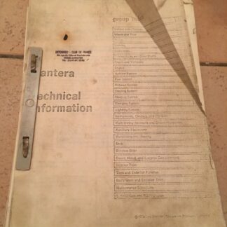 DE TOMASO PANTERA MANUEL TECHNIQUE EN ANGLAIS ENGLISH TECHNICAL MANUAL