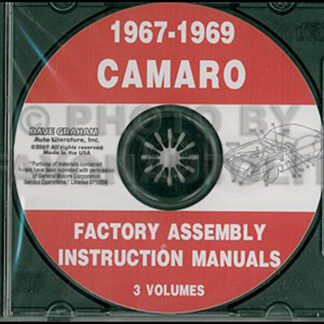 1967-1968-1969 Camaro Assemblage Manuel CD Avec Rs Ss Z28 Chevy Usine Chevrolet