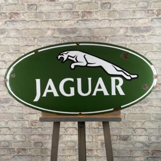 Plaque émaillée JAGUAR 39,4x19,7" (100x50cm) rétro XXL décoration garage...