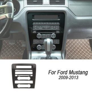 Carbon Fiber Navigation Central media Decor Panel Trim for Ford Mustang Parts