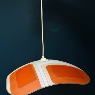 Suspension lampe vintage marque arditi 1970 Space âge en verre