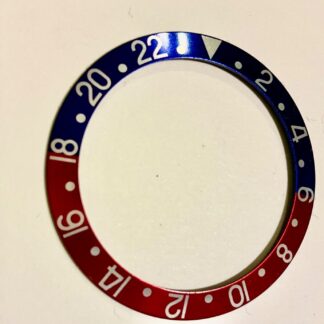 Insert Rolex vintage GMT 1675/0 Pepsi. Patiné. Etat impeccable.