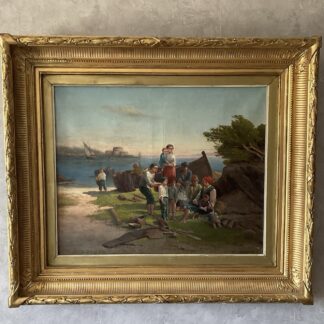 Tableau Ancien Signé  Huile Sur Toile XIX Siècle