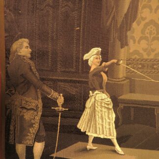 SOIE LYONNAISE ancienne LA LECON de RAPIERE /FLEURET XVIIIème signée A.PEREZ -