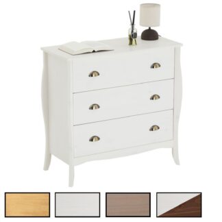 Commode de chambre style baroque rococo louis XV moderne 3 tiroirs pin massif