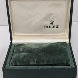 VINTAGE AUTHENTIQUE ROLEX boîtier boîte de montre vert vague bois cuir...