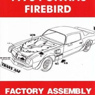 Manuel D'Assemblage D'Usine Pontiac Firebird 1976 Trans Am Formula Esprit