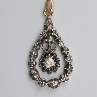 Ancien pendentif or argent et diamant taille rose, début du XIXème siècle