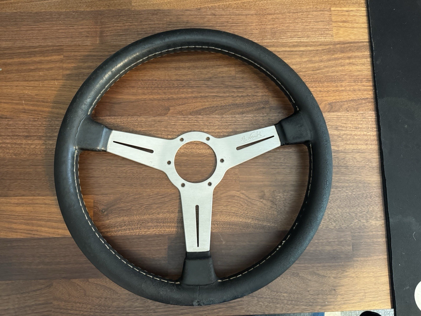 Vintage Nardi Leather Steering Wheel 350mm JDM FET Stamped