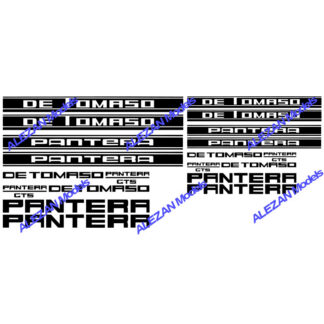 ALEZAN MODELS . DECALCOMANIES . DE TOMASO PANTERA . Bande latérale . 1/43 . 1/32