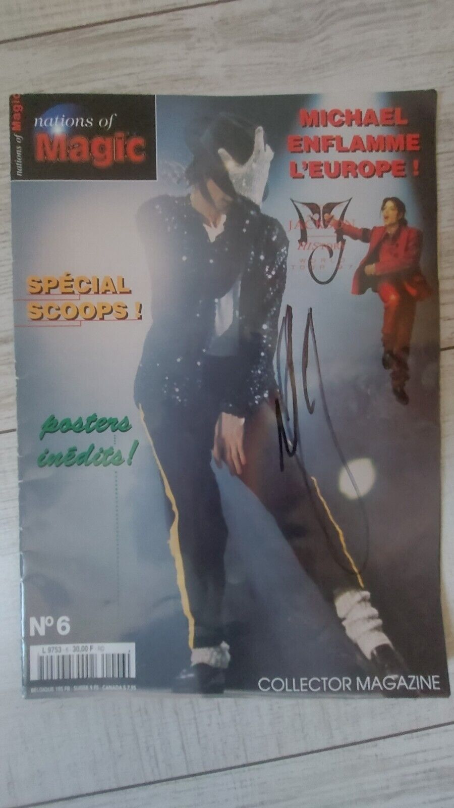 Autographe Michael Jackson Fait A Munich Le 26 Juin 1999
