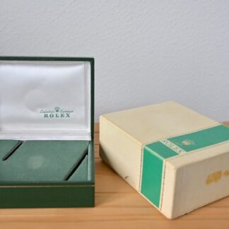 VINTAGE AUTHENTIQUE ROLEX vert boîte de montre boîtier rayure cuir pyramide 2...