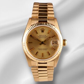 Rolex Président 31mm Datejust Taille Moyenne Jaune Vintage Or Montre Femmes 6827