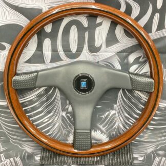NARDI Wood Steering wheel TORINO 365 mm 14.5 inch Leather 3 Spokes Vintage