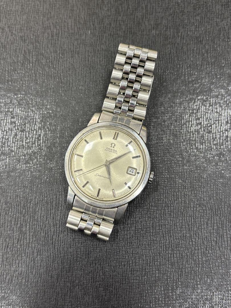 Omega Seamaster Vintage Date Argent Automatique Montre Hommes Authentique de