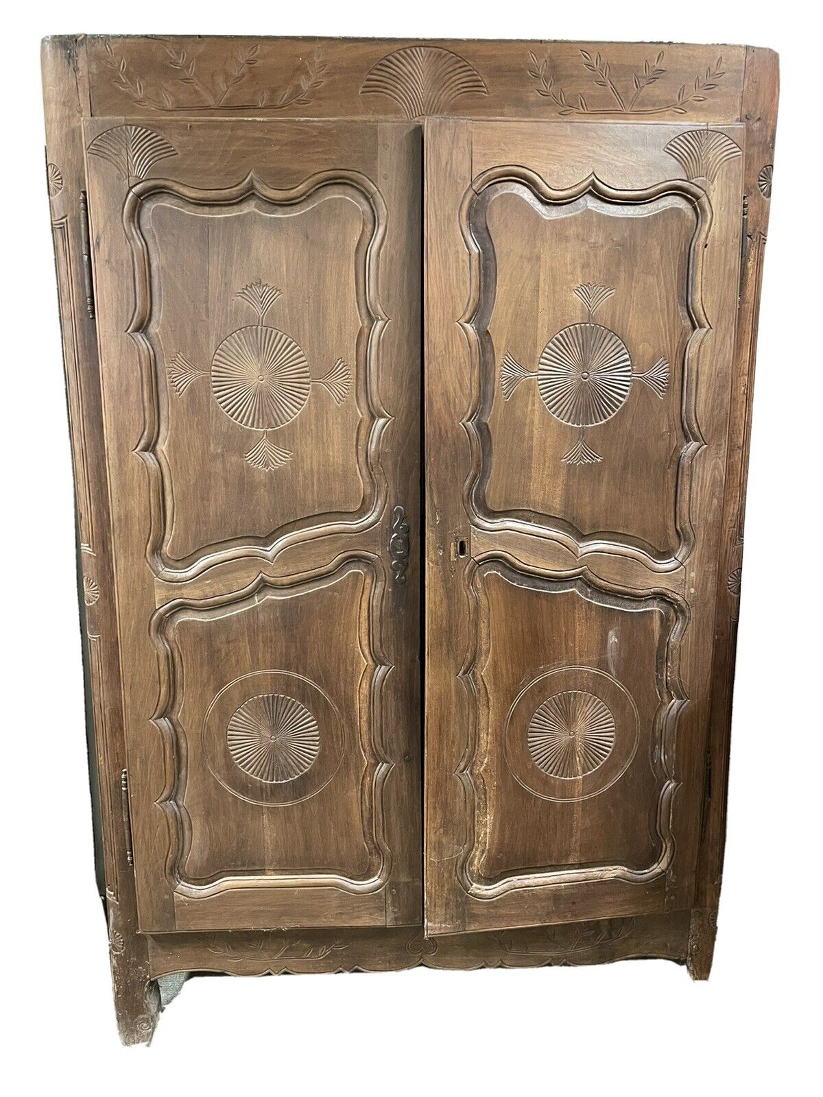 Armoire Ancienne XVIII-XIXeme Bois Massif Louis XV Meuble Placard Penderie