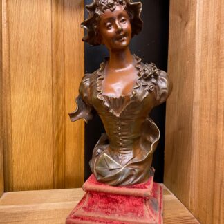 Statuette d'une jeune femme romantique en bronze XIXe siècle signé S.KINSBURGER