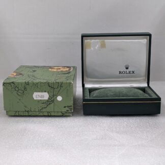 VINTAGE AUTHENTIQUE ROLEX 67480 Datejust boîte de montre boîtier bois cuir...