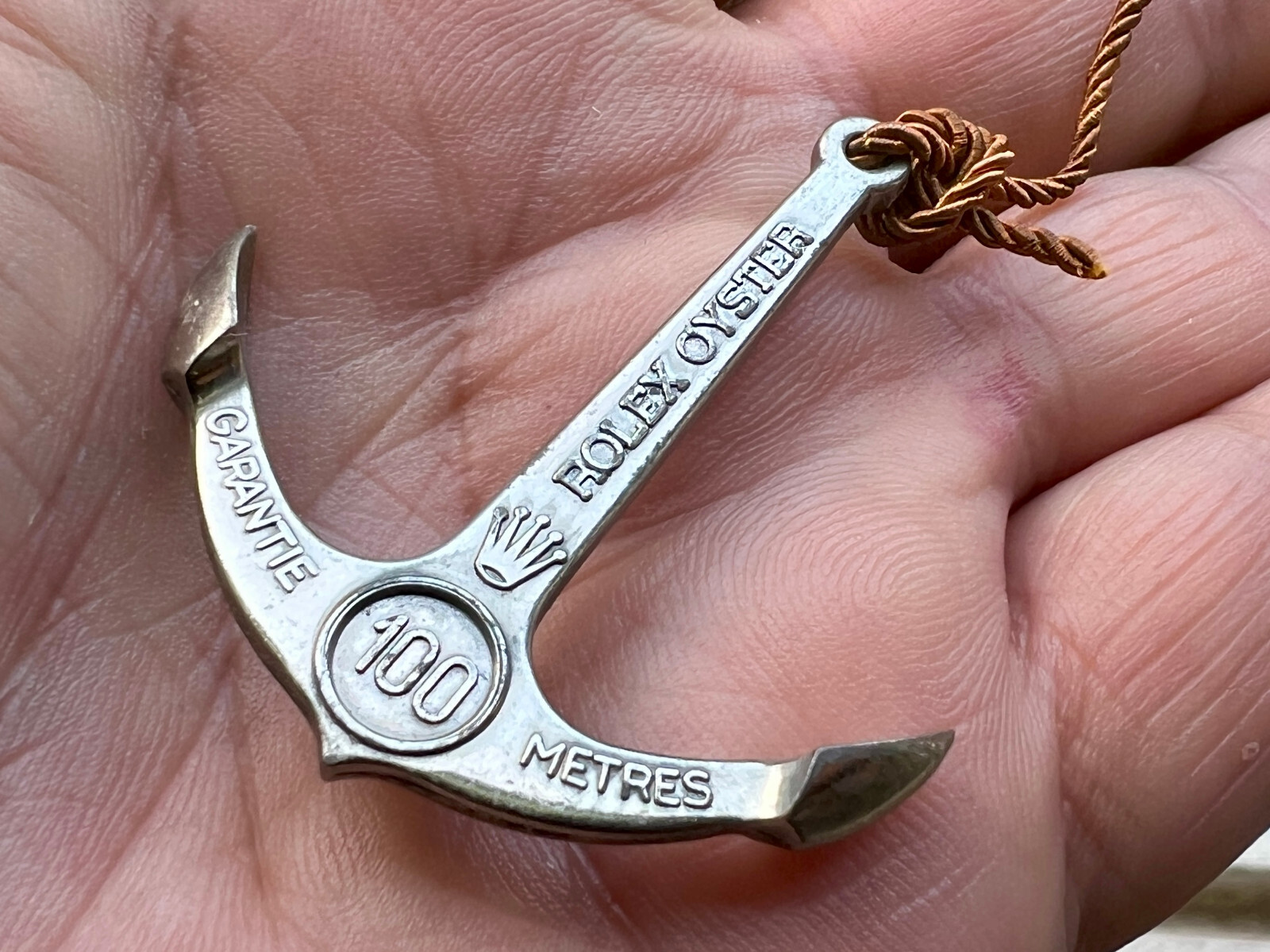 Rolex 100 m / 330 ft steel anchor with a copper rope, o/ref EXA0105