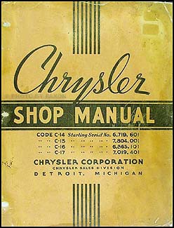 1937 Chrysler Shop Manual Original Vintage Factory Dealer Repair Service Book