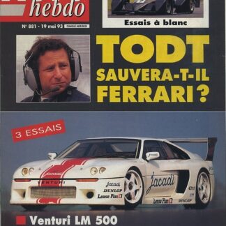 AUTO HEBDO n°881 19/05/1993 DE TOMASO PANTERA VENTURI 500LM PORSCHE 968