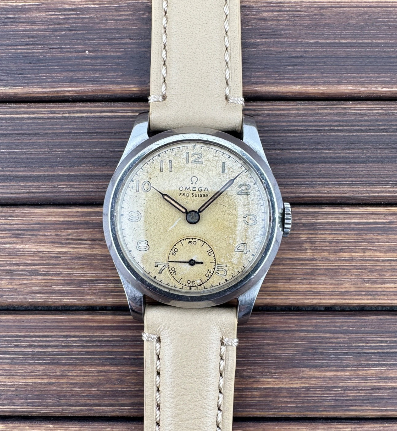 Montre Homme Vintage Omega 26.550B 1935 Remontage Manuel Fabrication Acier 30Mm