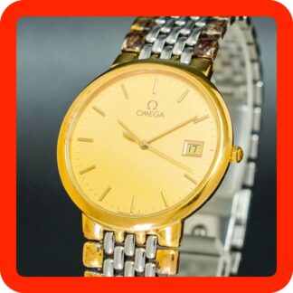 Vintage 1991 [N-MINT] OMEGA De Ville 396.1012 Gold Round Quartz Men Watch