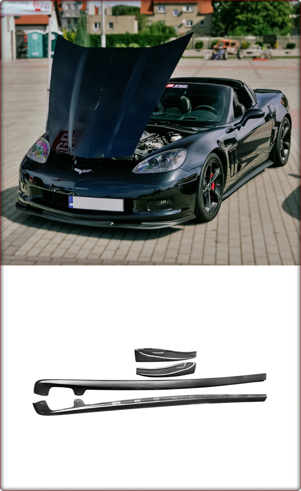 SEUILS LATÉRAUX POUR CHEVROLET CORVETTE 2005 - 2013 C6 / ZR1 STYLE / CONTRÔLE...