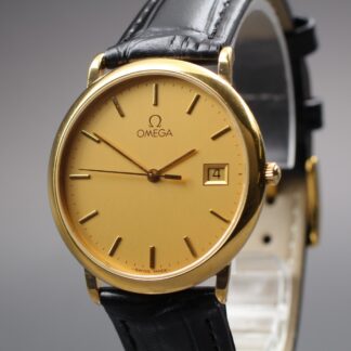 Montre Homme Vintage OMEGA De Ville Cadran Or Quartz Réf.196.0312.1 [Near Mint]