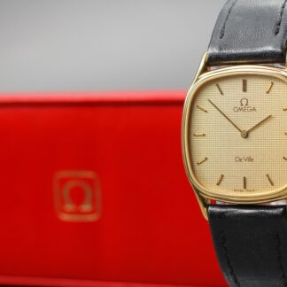 Montre Homme Vintage 1985 Omega De Ville Cushion Gold Dial Guilloche [Near Mint]