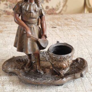 French Art Neauvau ink well Girl statue.