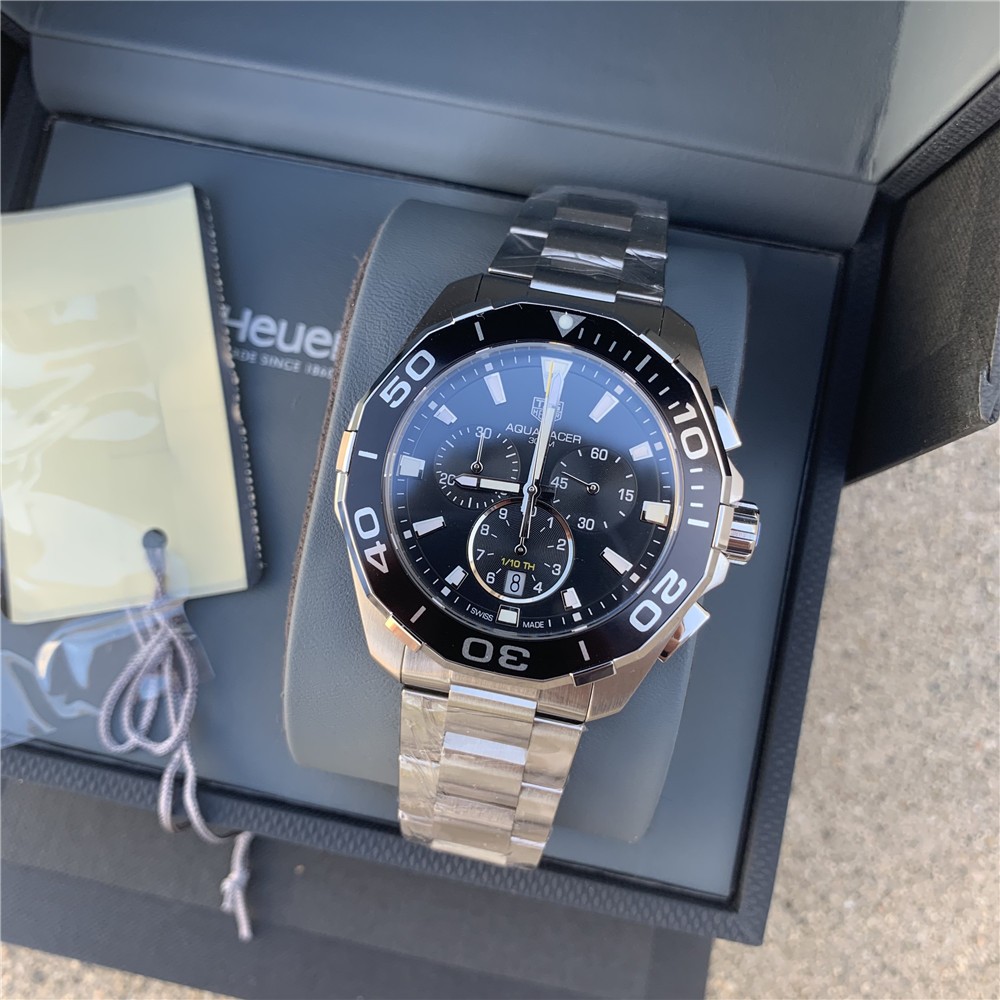 TAG HEUER AQUARACER QUARTZ Mens WATCH BLACK CAY111B.BA0927 STEEL 43 IN BOX