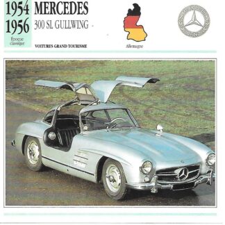 MERCEDES 300 SL GULLWING & 1954 - 1956 & Fiche Automobile