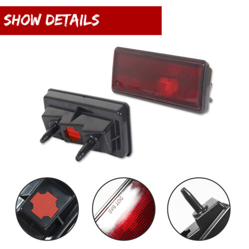 For 1974 - 1982 Corvette Rear Side Marker Light Lamps Lens Red C3 NEW Left+Right