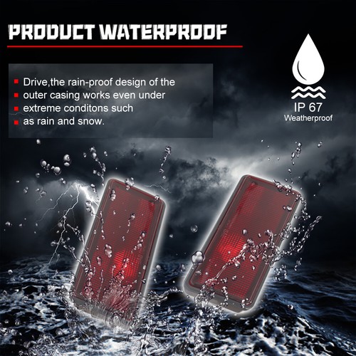 For 1974 - 1982 Corvette Rear Side Marker Light Lamps Lens Red C3 NEW Left+Right