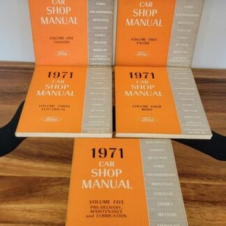 Original VTG 1971 COMPLETE Set Of Ford Car Shop Manuals Volume 1-5 (Mustang,...