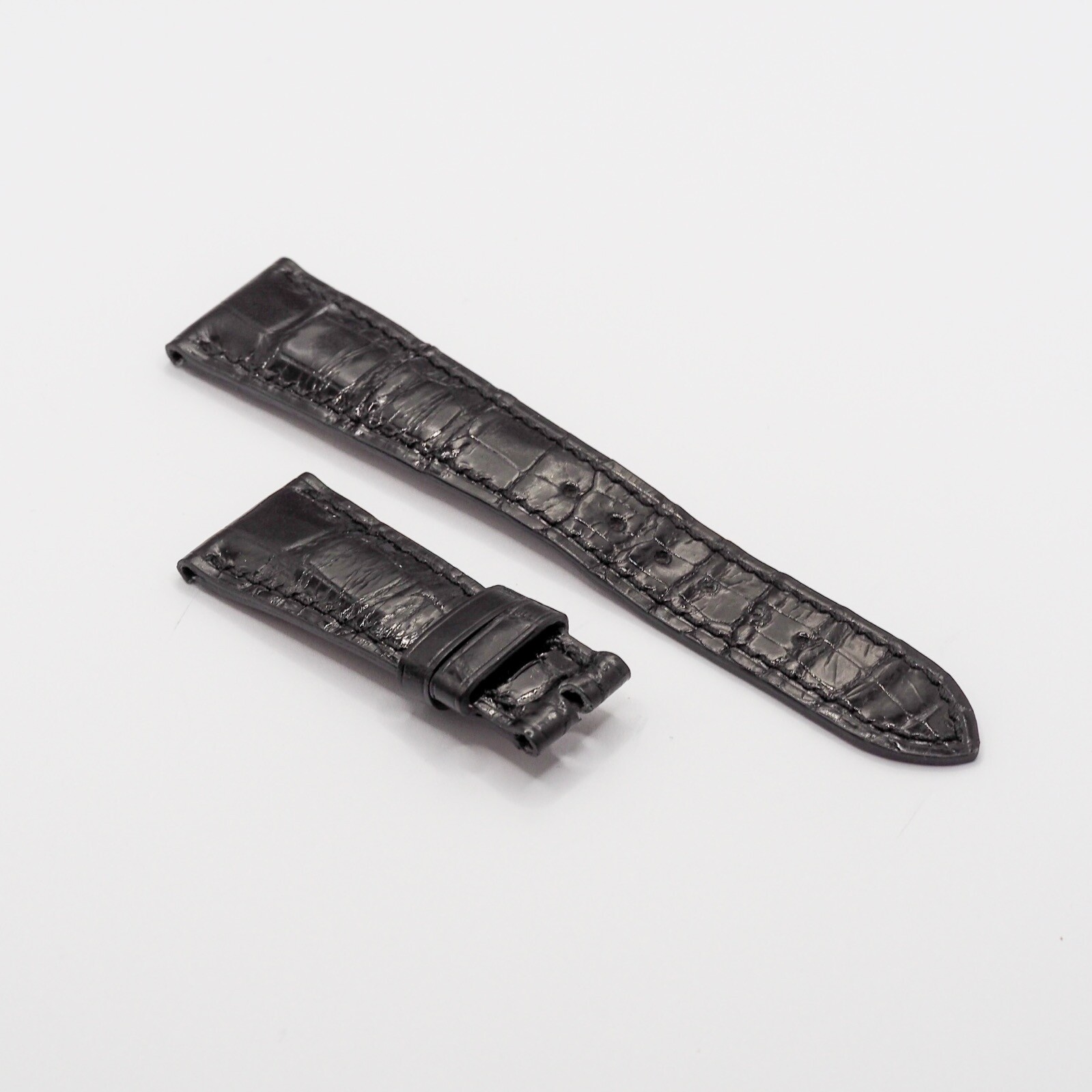 Original Patek Philippe Black Crocodile 21mm Leather Bracelet Vintage