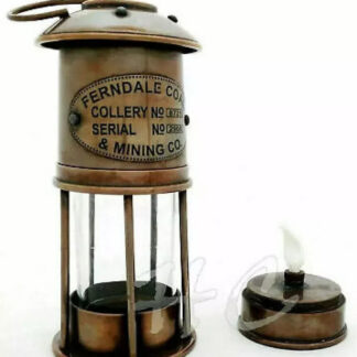 Ancienne lanterne bateau maritime lampe à pétrole vintage laiton mineur