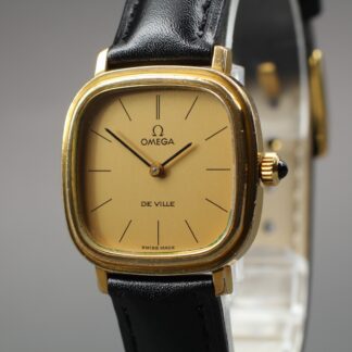 Montre femme vintage années 1970 Omega De Ville Cal.625 cadran doré coussin...