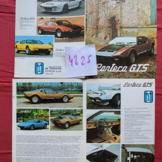 N° 4825 / DE TOMASO PANTERA GTS / dépliant english Francais italiano deutch 1984