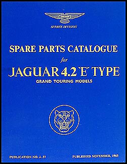 Jaguar XKE Parts Book 1965 1966 1967 1968 XK E type 4.2 Spare Part Catalog