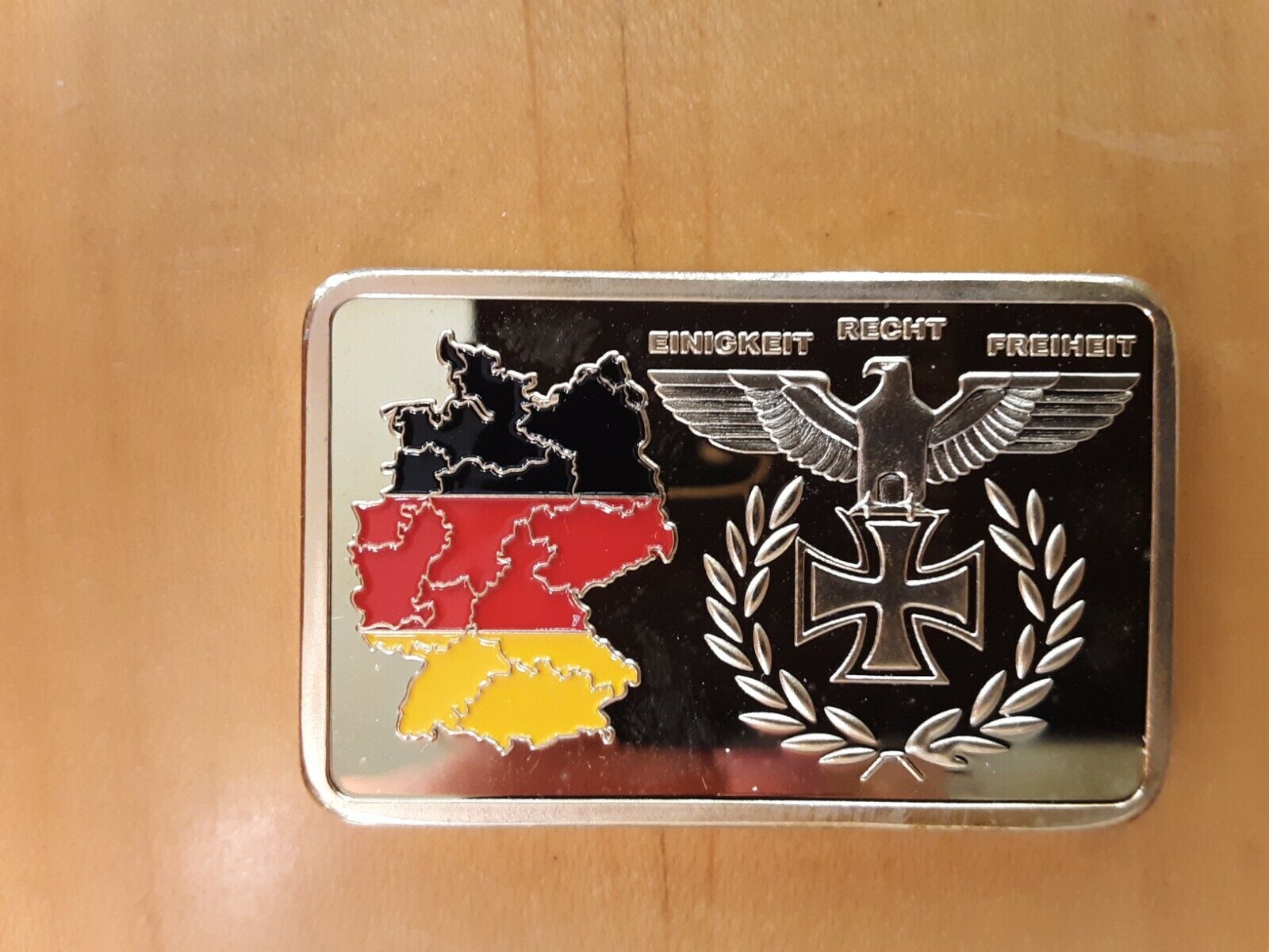 ZENITH FÜR BESONDERE &BUNDESREPUBLIK EINIGKEIT RECHT FREIHEIT GOLD CLAD BAR UNC