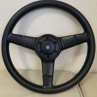 NARDI MONACO 3 360mm Black 3-Spoke Steering Wheel w/ Hub Used Vintage F/S